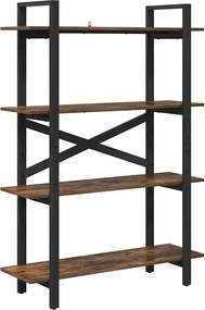 vidaXL Raft pentru cărți Stejar fumuriu 100 x 33,5 x 140 cm