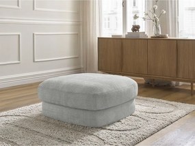 Taburet gri deschis cu tapițerie din chenille Leonore – Bobochic Paris