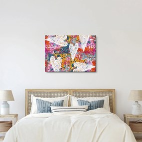 Tablou - Inima pe un fundal abstract (70x50 cm)