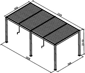 Pergolă bioclimatică din aluminiu cu lamele 5,8 x 3 M