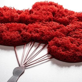 Decorațiune de perete 100x34 cm metal/mușchi fată