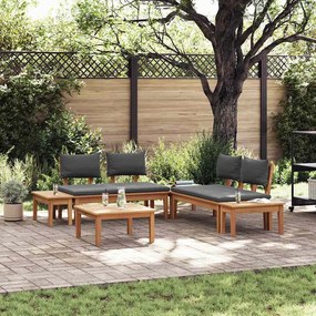 vidaXL Set de Bănci pentru Grădină 3 pcs Maro și gri închis și maro