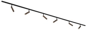 Sistem de iluminat modern pe șină cu 6 spoturi bronz închis monofazat - Slimline Uzzy
