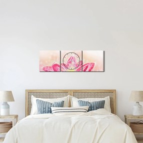 Tablou - Floare de lotus (cu ceas) (90x30 cm)