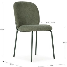 Scaune de dining verzi 4 buc. Daia – Marckeric