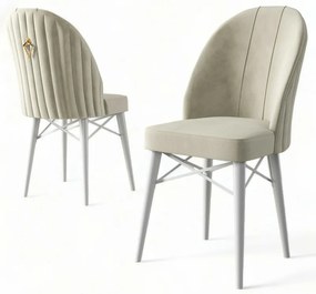 Set de scaune de sufragerie Ritim Cream and White,4 buc.