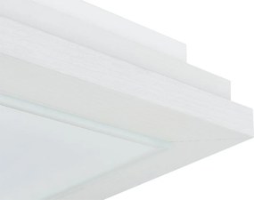 Plafoniera din lemn si sticla TABOR 32x32cm, alb crem