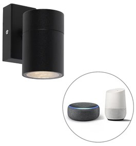 Lampă de perete exterioară inteligentă neagră incluzând WiFi GU10 IP44 - Solo