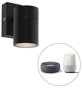 Lampă de perete exterioară inteligentă neagră incluzând WiFi GU10 IP44 - Solo