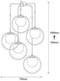 Lustră metalică Opviq lights Satyros, negru