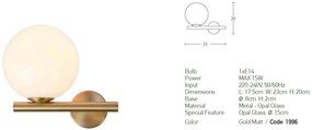 Aplica de perete design modern Cingea auriu mat