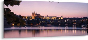 Tablou cu palatul din Praga și Vltava (120x50 cm)