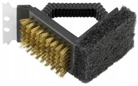 Perie pentru curatat gratar, grill, 3 functii, cu maner, 12x11x6 cm
