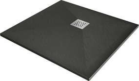 Mexen Stone+ cabina de duș compozită pătrată 100 x 100 cm, antracit - 44711010