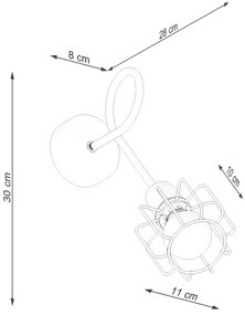 Aplică BELUCI 1xE14/40W/230V neagră Sollux SL.1117