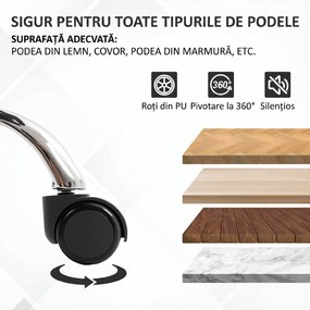 HOMCOM Scaun de birou rabatabil cu suport pentru picioare și capacitate de 120 kg, negru | Aosom Romania