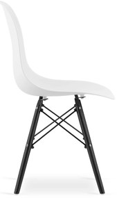 OFERTA Scaun alb OSAKA cu picioare negre calitatea II