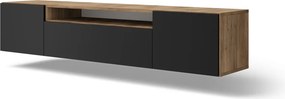 Comodă TV Femur Hanging – 200x41x40 cm – Stejar Artisan / Negru