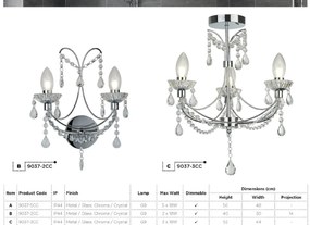 Aplica de perete eleganta pentru baie IP44 Autumn 9037-2CC SRT