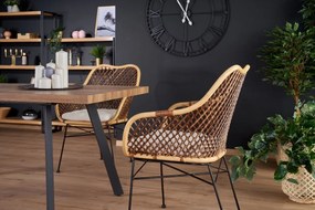 Set masa extensibila Berlin L160-220 cm + 4 scaune K336 ratan natural