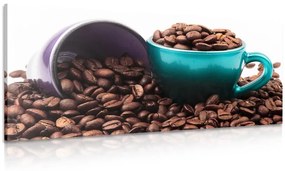 Tablou cești cu boabe de cafea