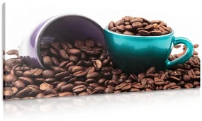 Tablou cești cu boabe de cafea