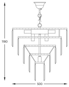 Lustră pe lanț Zuma Line 17106/6+3+1-GD+CL AMEDEO 10xE14/40W/230V auriu