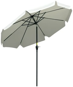 Outsunny Umbrelă de Grădină Înclinabilă cu Deschidere cu Manivelă și Orificiu de Aerisire, Ø266x248.5 cm, Crem | Aosom Romania