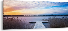 Tablou - Lac înghețat, Ełk, Mazury, Polonia (120x50 cm)