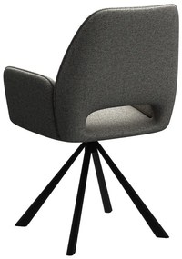 Scaun de sufragerie gri închis cu cotiere Graham – Actona