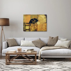 Tablou pe sticlă - Frunza ginkgo (70x50 cm)