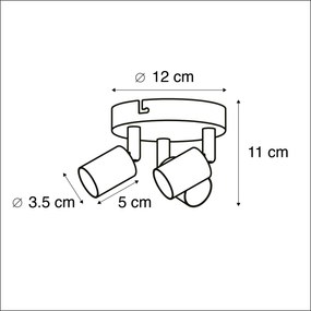 Spotlight modern alb, reglabil, rotund, cu 3 lumini - Jeany