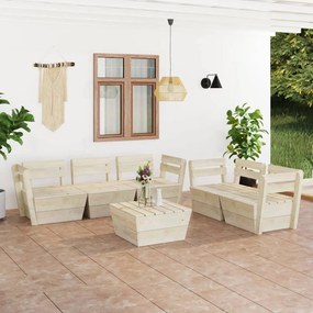 vidaXL Set mobilier grădină din paleți, 6 piese, lemn de molid tratat
