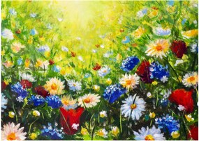 Tablou pe sticlă - Flori sălbatice (70x50 cm)