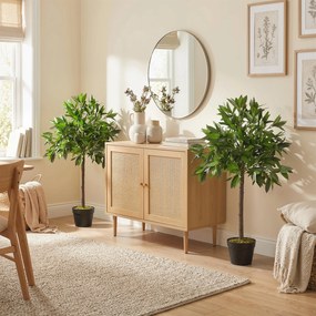 Outsunny Set de 2 Arbori de Dafin în Ghiveci, Plante Artificiale din Plastic pentru Interior și Exterior, Ø16x90A cm, Verde  | Aosom Romania