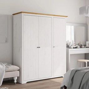 vidaXL Șifonier "BODO", alb & maro, 146x53,5x173 cm, lemn masiv de pin