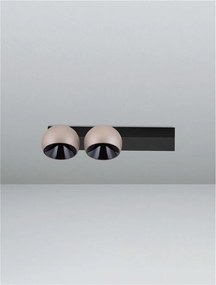 Plafoniera LED moderna stil minimalist LUSA 2L negru/nickel