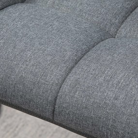 HOMCOM Scaune de bar 2-pack Design retro reglabile în înălțime Piele ecologică Aspect de in Gri + Negru | Aosom Romania