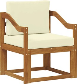 vidaXL Canapea de exterior Lemn de acacia solid și poliester natural