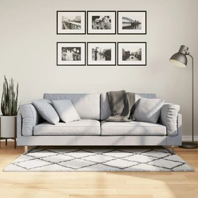 vidaXL Covor pufos &quot;PAMPLONA&quot; fire înalte negru/crem modern 80x150 cm