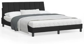 3207857 vidaXL Cadru de pat cu tăblie, negru, 160x200 cm, catifea