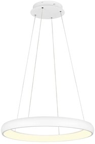 Lustră albă LED cu intensitate reglabilă cu abajur din metal ø 75 cm Cardona – Trio