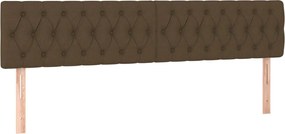 vidaXL Tăblii de pat, maro închis, 200x7x78/88 cm, textil