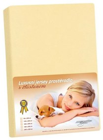 Cearșaf din jersey cu elastan, culoare vanilie,140 x 200 cm, 140 x 200 cm