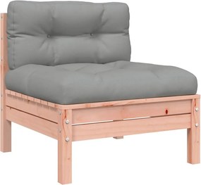 vidaXL Canapea de grădină fără cotiere, cu perne, lemn masiv douglas