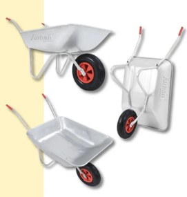 Roabă LARRY zincată, capacitate max. 80l/100kg, argintiu/negru Gardebruk