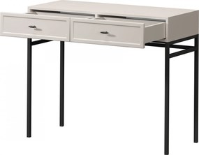 Consolă / măsuță toaletă Lorini 100 cm cu sertare - cașmir / mânere negre T-bar / cadru