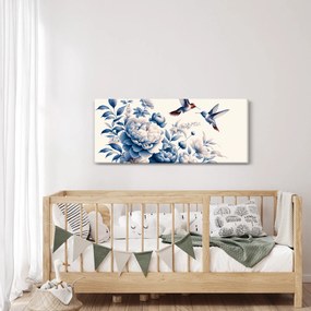 Tablou - Colibri deasupra florii (120x50 cm)