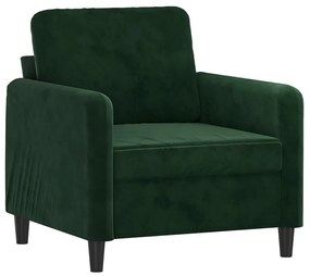 Fotoliu canapea cu taburet, verde inchis, 60 cm, catifea Verde inchis, 78 x 77 x 80 cm