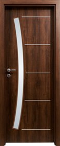 Usa HDF cu toc reglabil din MDF PAL - Colectia PROGRESS 1.1 - Culoare Nuc Toc fix semirotund 90mm, Nuc Clasic, Folie Decor
